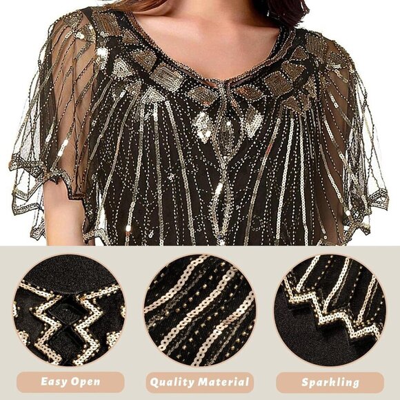 1920s Flapper Accessories Set Gatsby Headband Pearl Necklace 20s Theme main image 4
